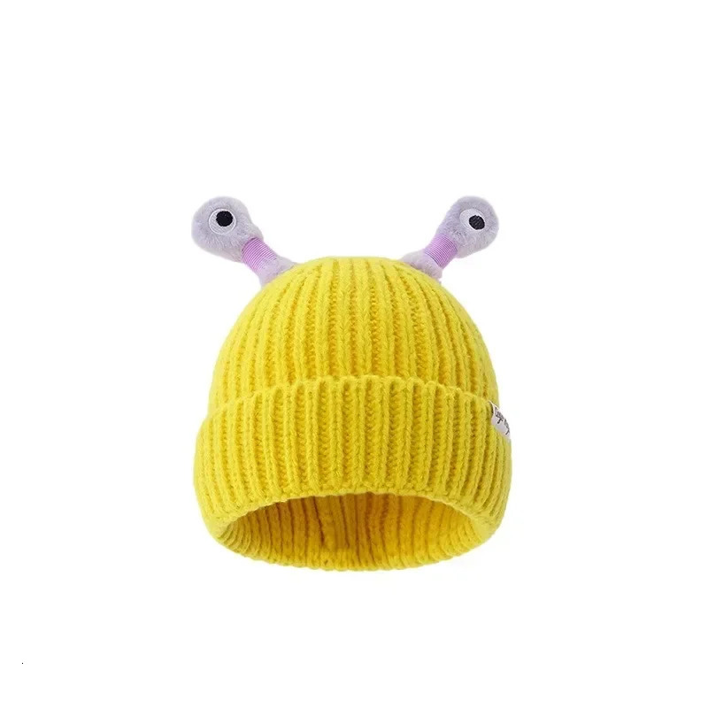 Cute cartoon quirky glowing tentacle knitted hat parent child model warm wool hat glowing beanie monster hat with eyes 241211