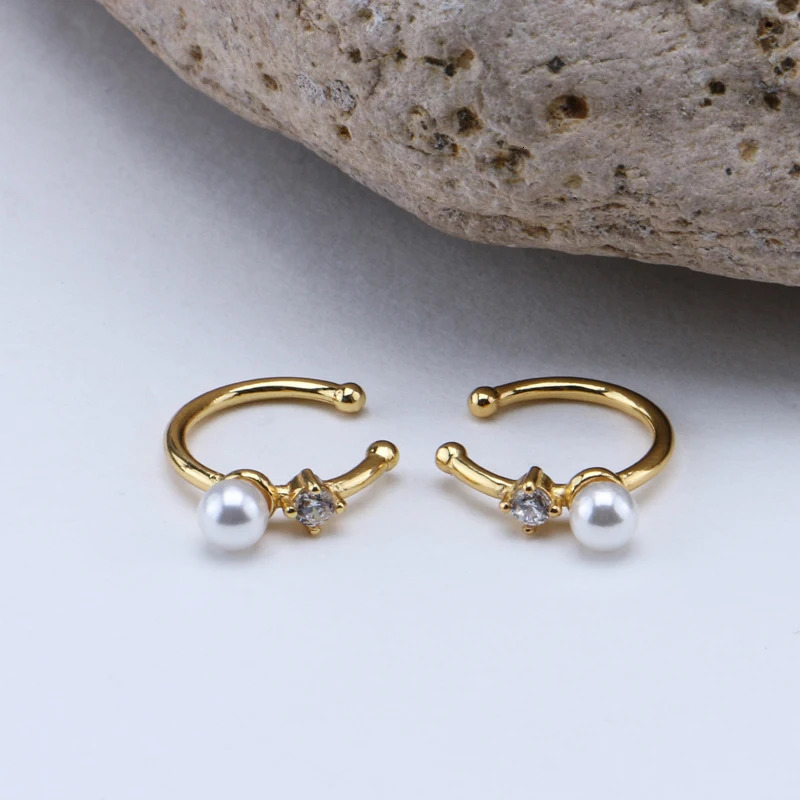 Simple Fashion 925 Sterling Silver Single Ear Clip Earrings Electroplated 18K Gold For Women Without Pierced Ears Earrings Gift 241214