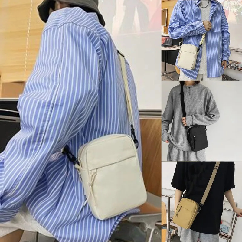 Womens cross body bag casual mens small shoulder bag solid color student phone bag mini bag 241213