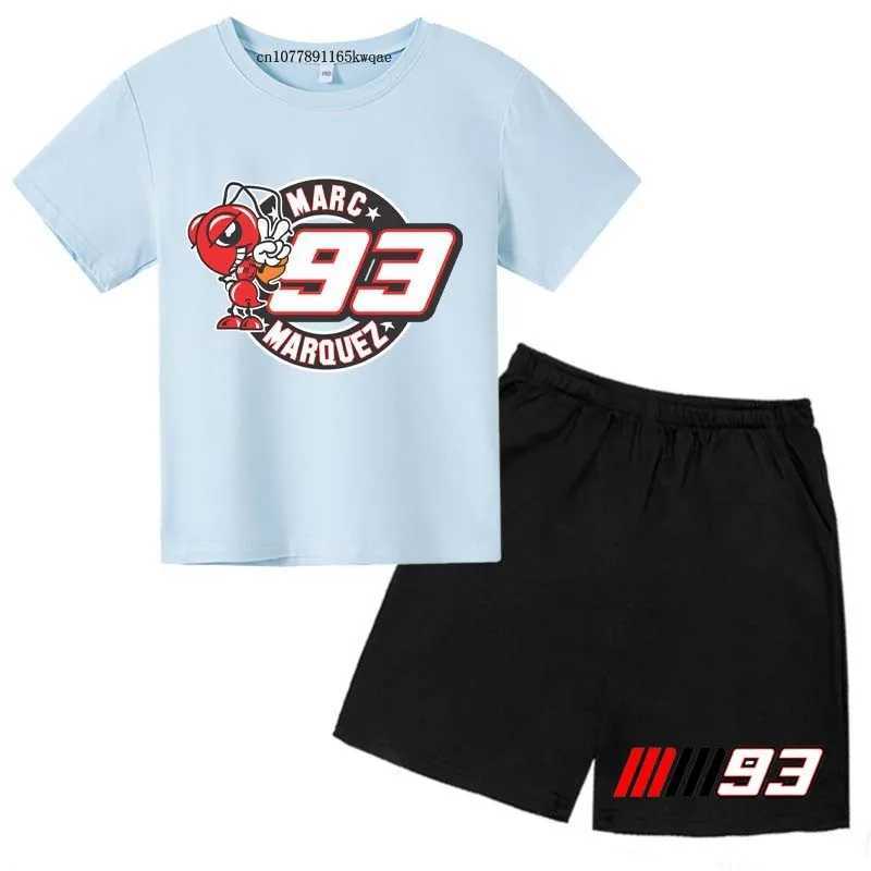 Clothing Sets No.93 Print Kids Summer 2pcs Breathable T-shirts+Pants Suits 2-13Years Boys Girls Moto Idol Outfits Children Gift Clothes Sets H241214