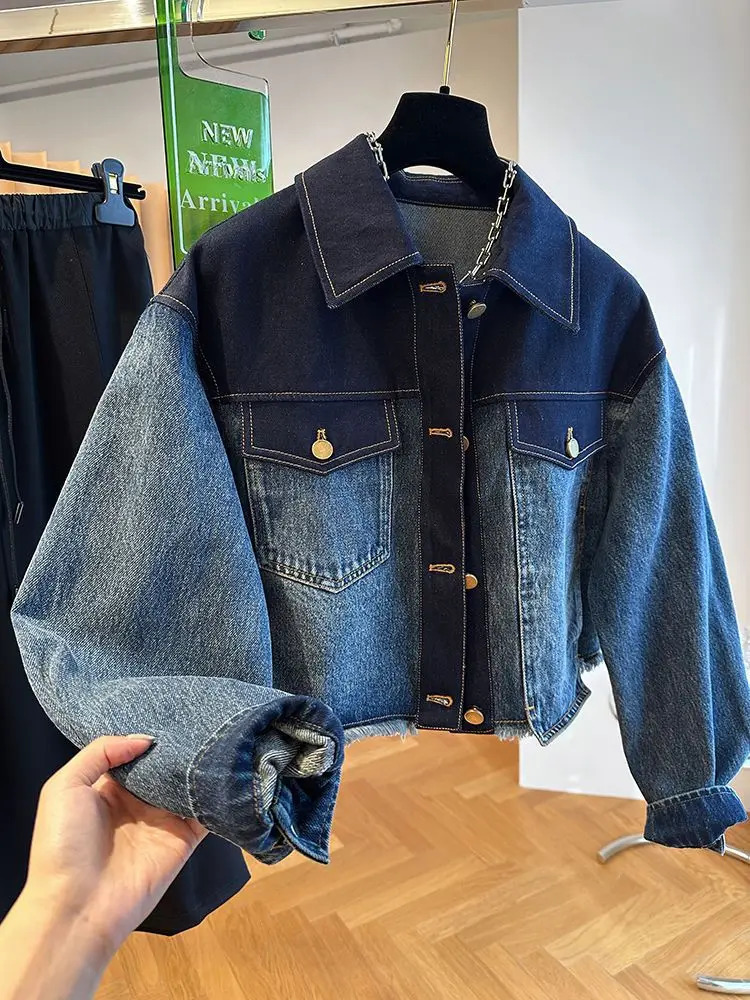 Chaquetas Para Mujer Short Denim Jacket Vintage Autumn Y2k Top Korean Jeans Womens Fashion Street Clothing 241211