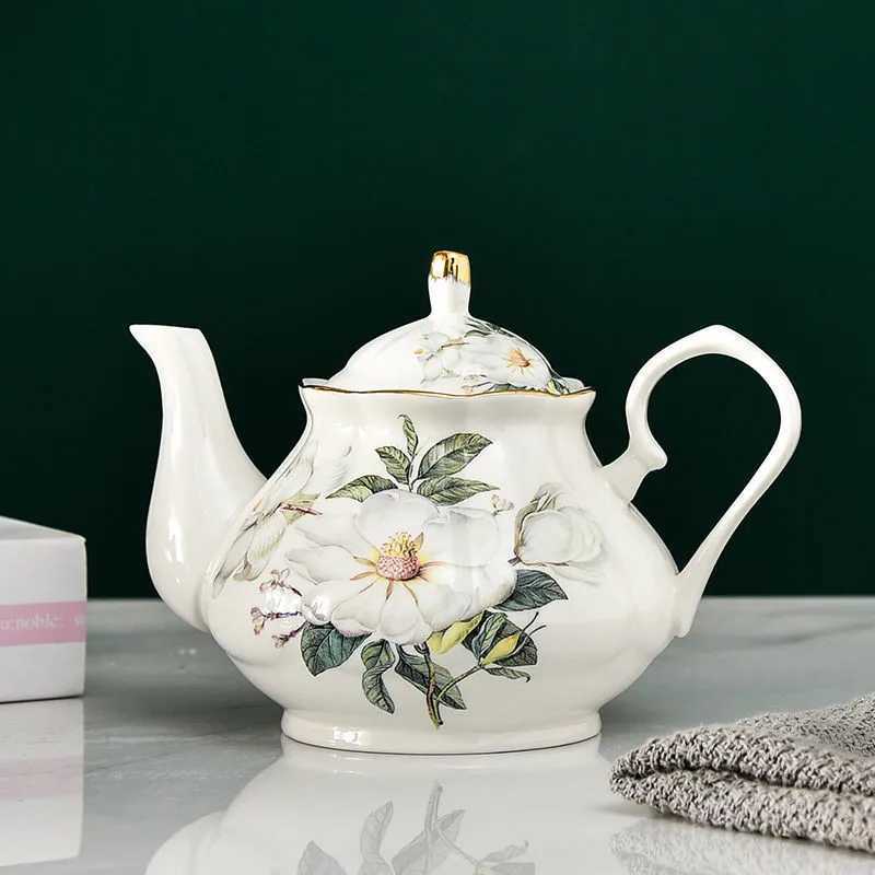 400ML European Bone Teapot UK Afternoon Tea Set Teapot Premium Ceramic Coffee Pot Heat resistant Water Pot Y241214
