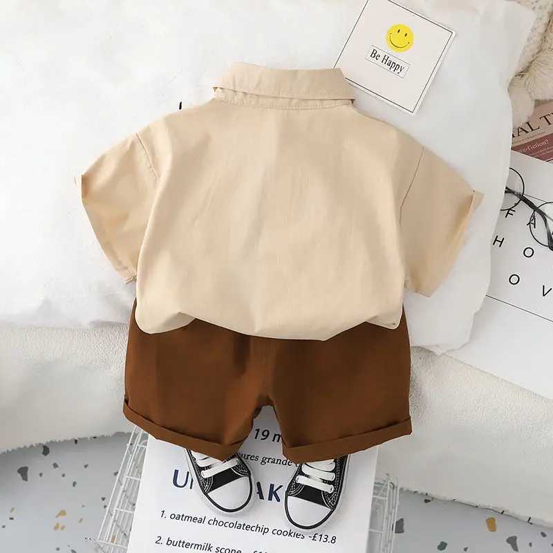Clothing Sets Cotton Clothes Kids Boy Summer Children Patchwork Dinosaur Shirts Shorts 2Pcs/Set Fashion Toddler Tracksuits 1 2 3 4 5 Years H241214