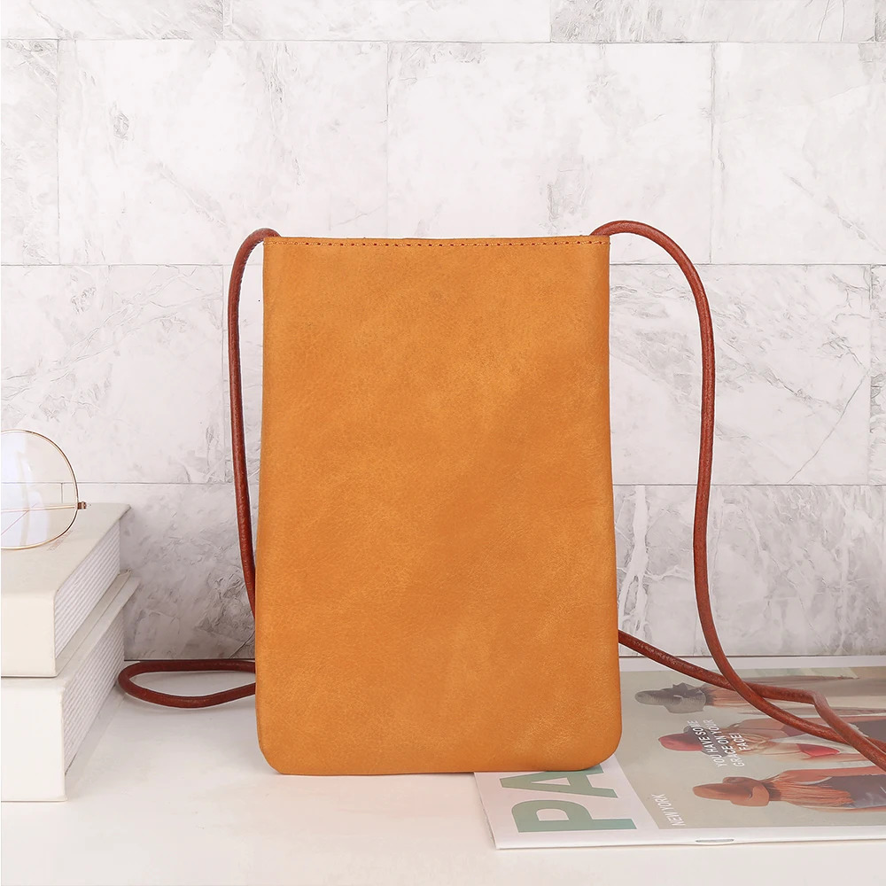 JOGUJOS Genuine Leather Women Shoulder Crossbody Bags Small Handbag Ladies CellPhone Bag Simple Style Messenger Bag Phone Pouch 241213