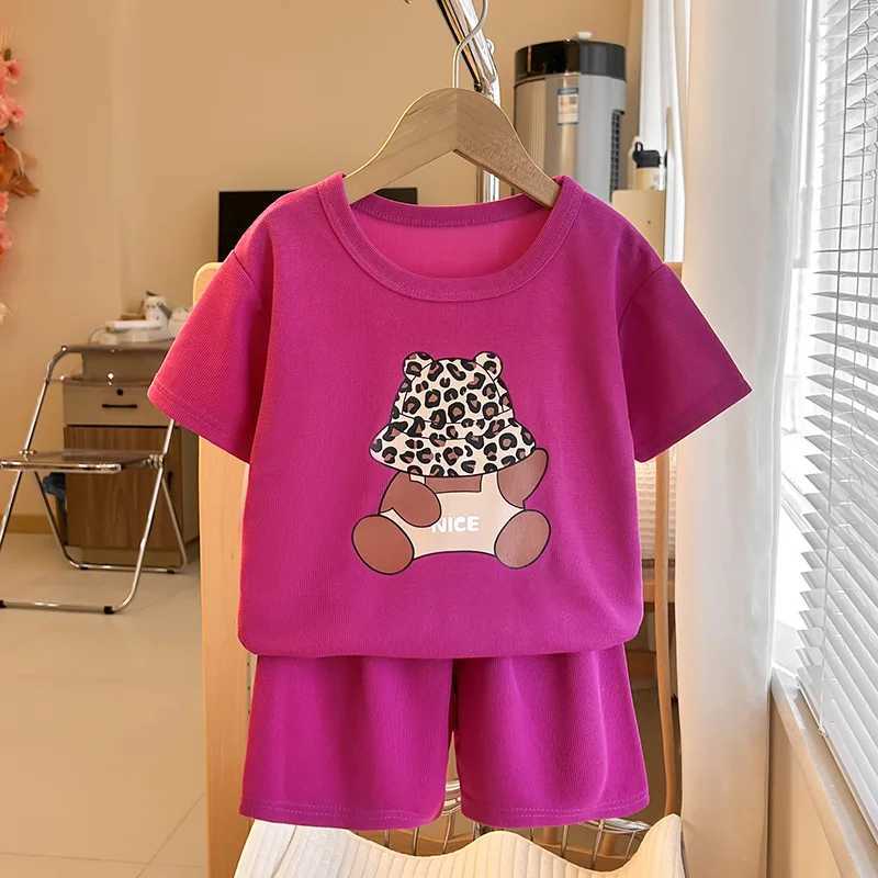 Clothing Sets Summer Toddler Cute TShirt Shorts Boys Girls New Cartoon Printed Short Sleeve Tees 2pcs Outer Wear Child Clothes Fashion Outfits H241214