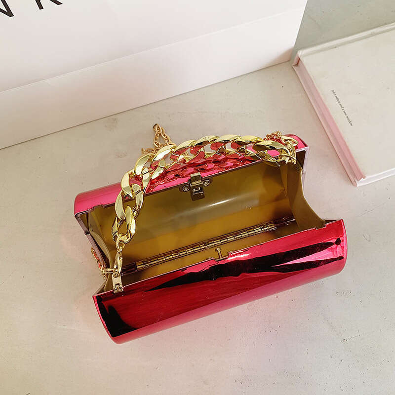Ins internet celebrity shiny bread women's chain single shoulder crossbody cydrical niche pen holder bag women 2024 new casual fashion trend clot