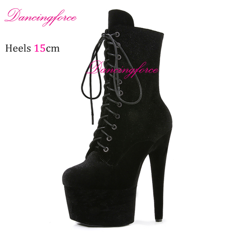 15Cm/6Inches Veat Suede Pole Dance Ankle Boots Platform Extreme High Heels Elegant Colors Stripper Shoes Women