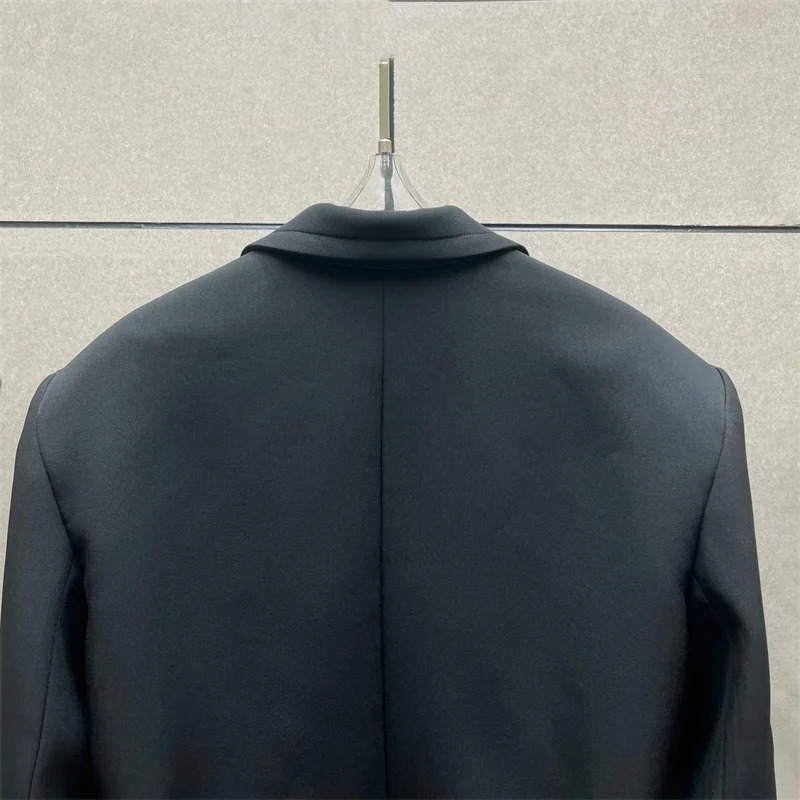womens blazer winter in outerwears double breasted slim suit jacket High quality long sleeved top Womens coat 241209