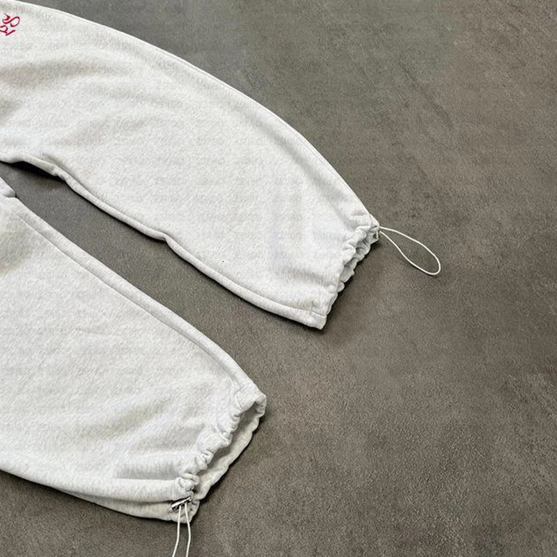 Trendy Trouser Embroidered Loose Straight Pants Mens Y2K High Street Wide led Sport Couple 241212