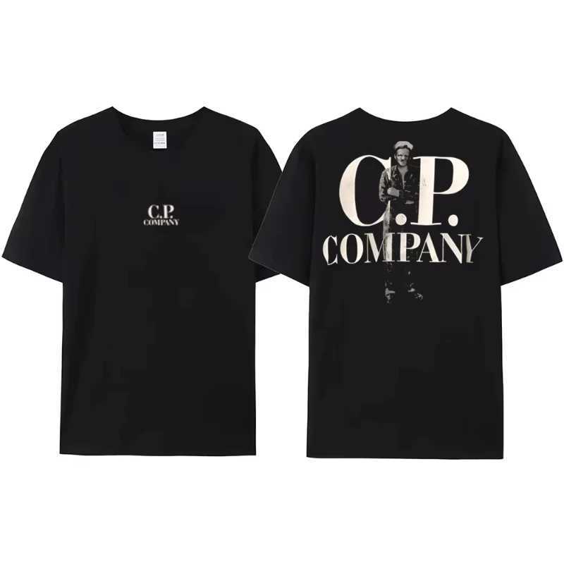 Sports Mens Cotton T-Shirts Printed 2025 Trend CP Loose and Womens Heavy duty Fashion Thick Short sleeved T-shirt T241210