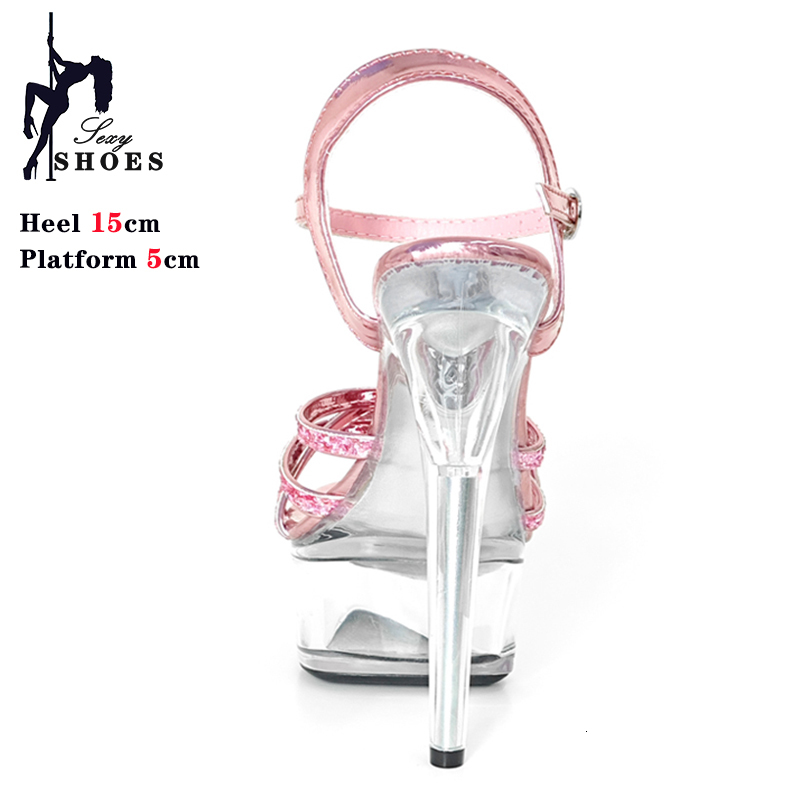 Summer Women Slippers Fashion Female Models Station Catwalk Show Sexy Crystal Transparent Shoes 15Cm Thin High Heels Sandals