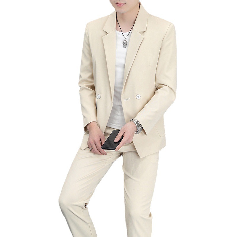 G1215Men's Korean style loose suit jacket, handsome, trendy and mature autumn