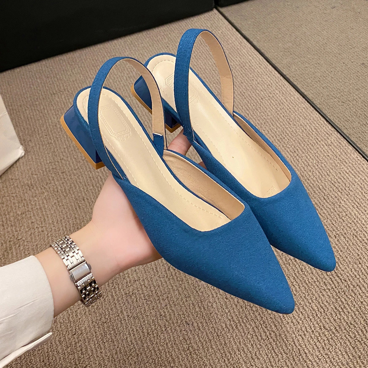 Summer womens sexy retro solid color high heels PU leather shoes Outdoor banquet party corner shoes Fashion sandals Plus size 42 241213