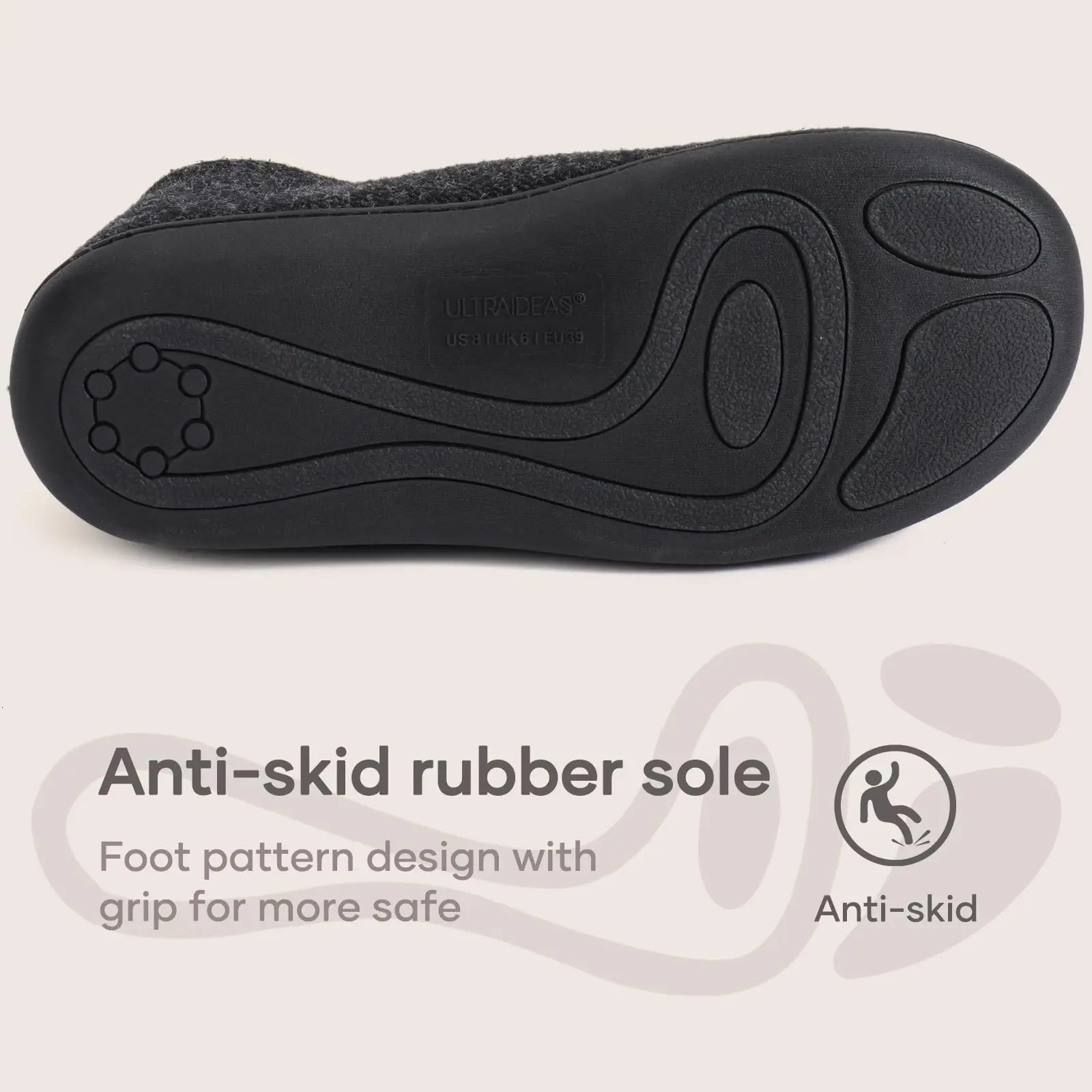 Bebealy Winter Slippers For Men Outdoor Nonslip Warm Indoor Memory Foam Sole House Fashion Casual Shoes 241214