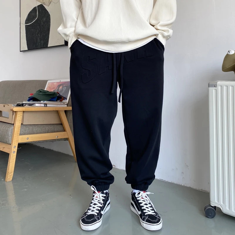 Fashion streetwear hip-hop oversized sports pants mens Harajuku casual plus size jogging pants Korean sports jogging pants 241211