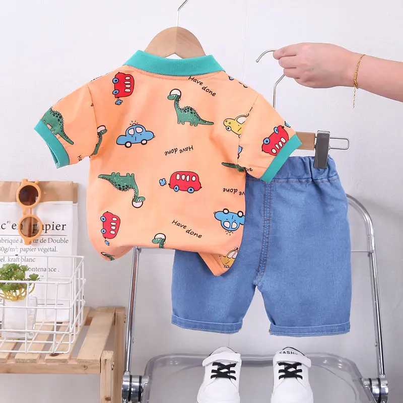 Clothing Sets Children Cotton Baby Boys Girl Clothes Summer Cars Sport T-shirt Shorts 2Pcs/Set Infant Causal Kids Toddler Tracksuits 0-5 Years H241214