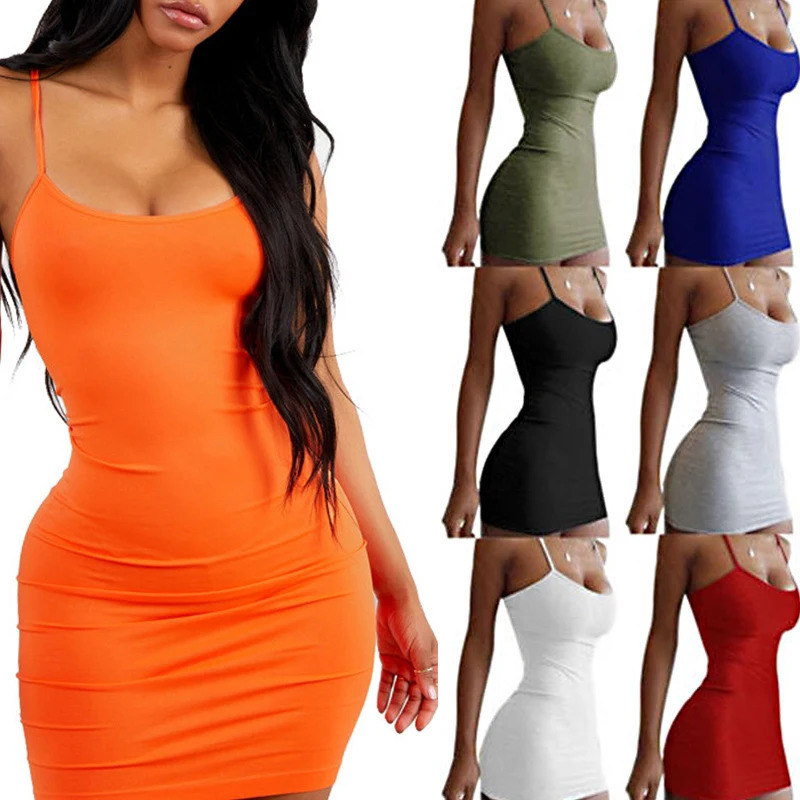 Summer sexy spaghetti strap strapless club party mini dress sleeveless body ultrathin wrap Hip Sundress 241212