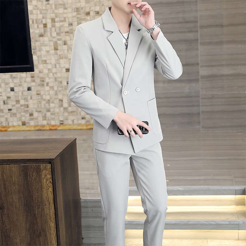 G1215Men's Korean style loose suit jacket, handsome, trendy and mature autumn