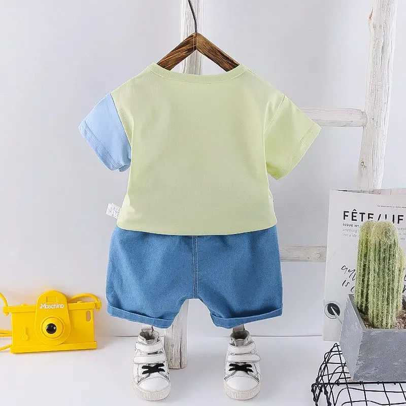 Clothing Sets Baby New Summer Cartoon Clothing Children Boy Girls Animals T Shirt Shorts 2Pcs/Set Kids Infant Wear Toddler Cacual Suit H241214