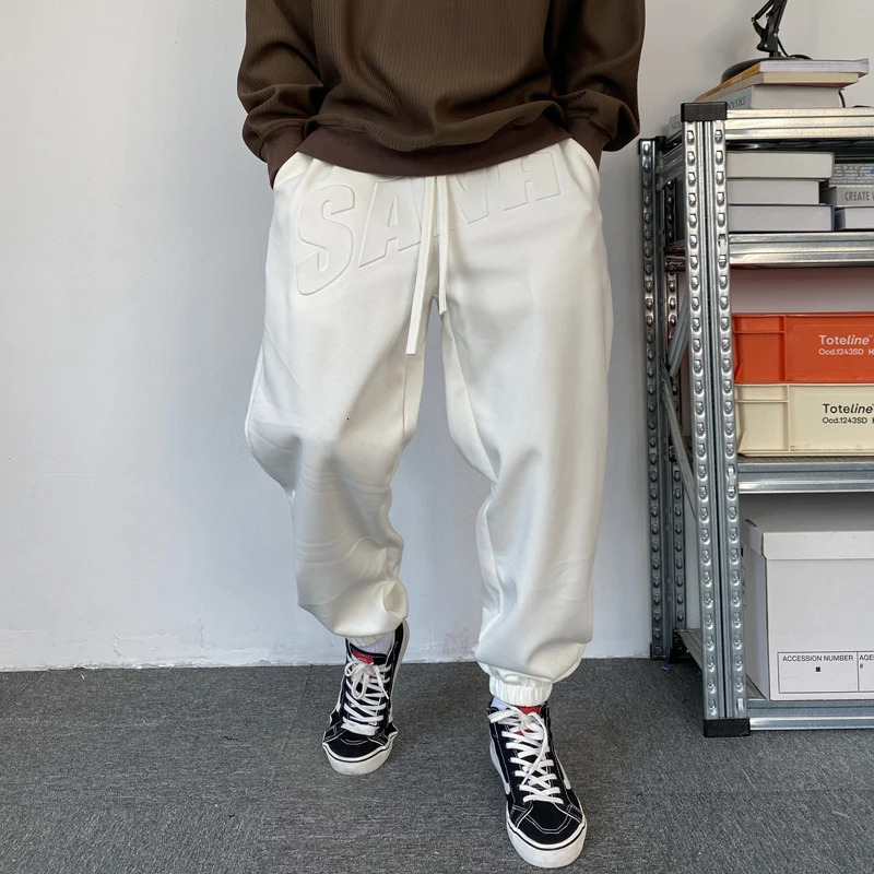Fashion streetwear hip-hop oversized sports pants mens Harajuku casual plus size jogging pants Korean sports jogging pants 241211