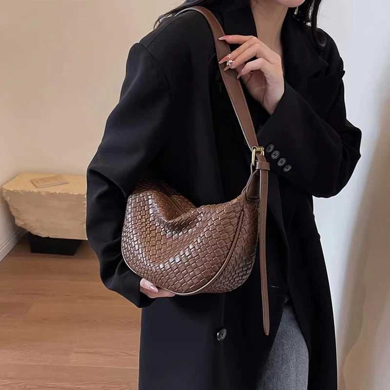 PU Leather Shoulder for Women: Woven Tote, Hobo Crescent, hot Trendy Commuter Shopper Bag