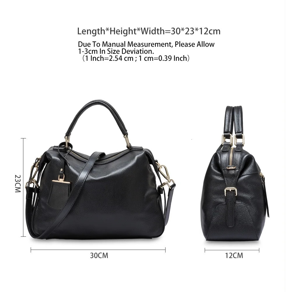 Zency Fashion Women Tote Bag 100% Genuine Leather Handbags Female Boston Charm Messenger Crossbody Purse Shoulder Bags 241212