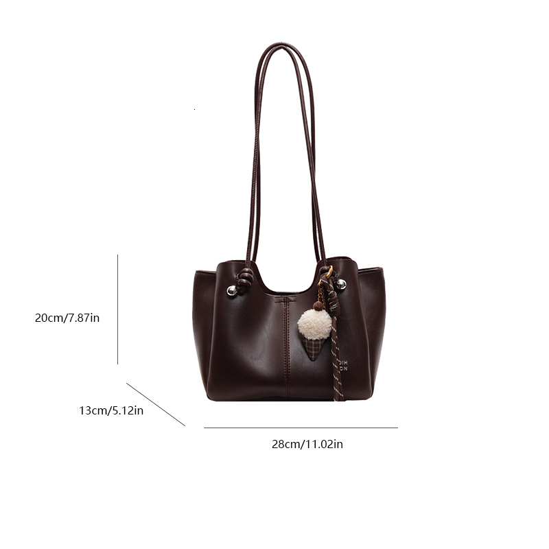 New women s autumn and winter fashion shoulder bag casual multifunctional PU solid color zipper handbag designer shoulder bag trendy bag bag