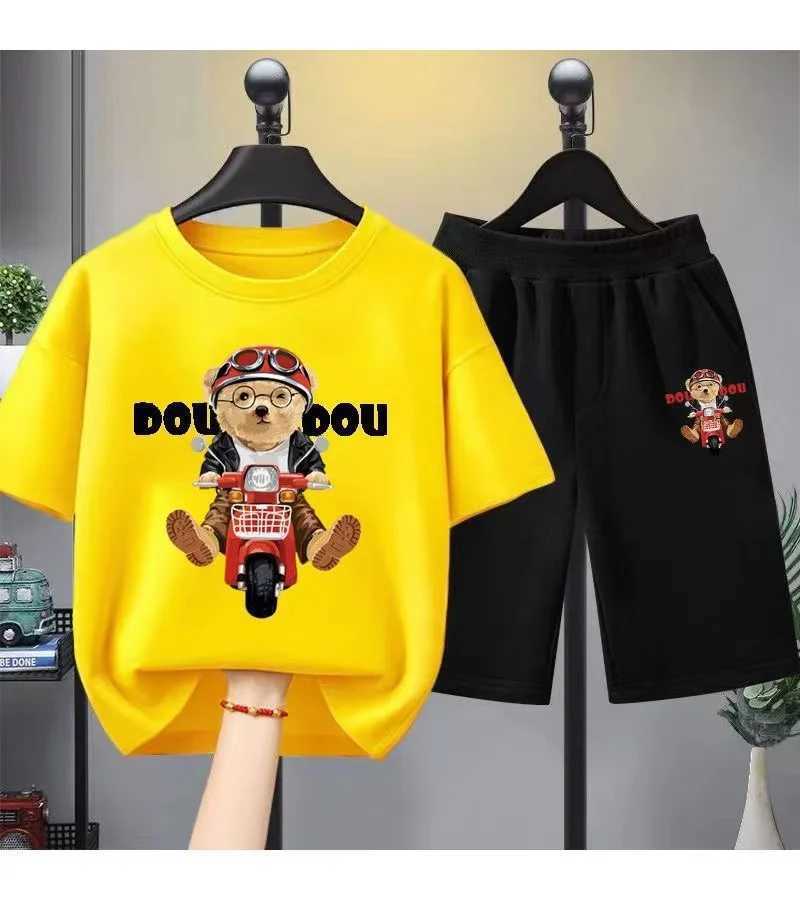 Clothing Sets Summer Baby Boy Clothes Set Printed Short Sleeve T-shirts and Shorts 2 Pieces Suit Casual Kid Children Girls Top Bottom Outfits H241214