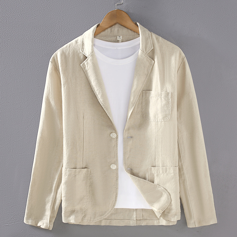 X1215Pure linen suit for men Spring and autumn linen material small suit business casual wear thin style