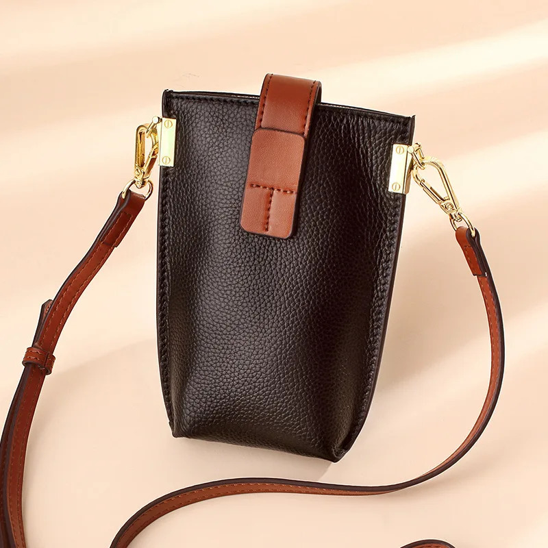 Fashion Mobile Phone Bag Woman Leather Handbag Small Shoulder Bag Ladies Genuine Leather Messenger Bags 241213