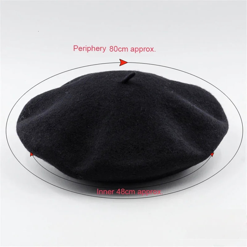 Womens beret French plain woolen hat Warm winter beanie Retro Solid color Elegant 241210