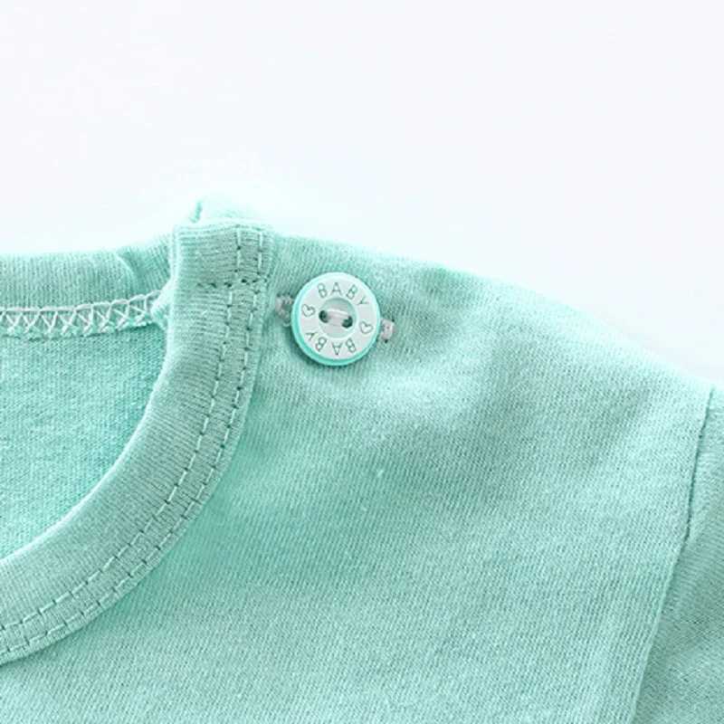 Clothing Sets Summer Infant Baby Boy Clothes Set Kid Girls Solid Cotton Cartoon Printed T-Shirts And Shorts 2 Pieces Suit Kid Casual Tracksuit H241214