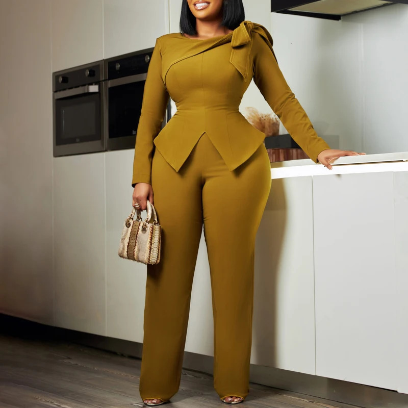 African Fashion Women 2 Pieces Set 2025 Spring Splicing Pullover Suit Tops And Pants Sets Matching Tracksuit Outfit 241209