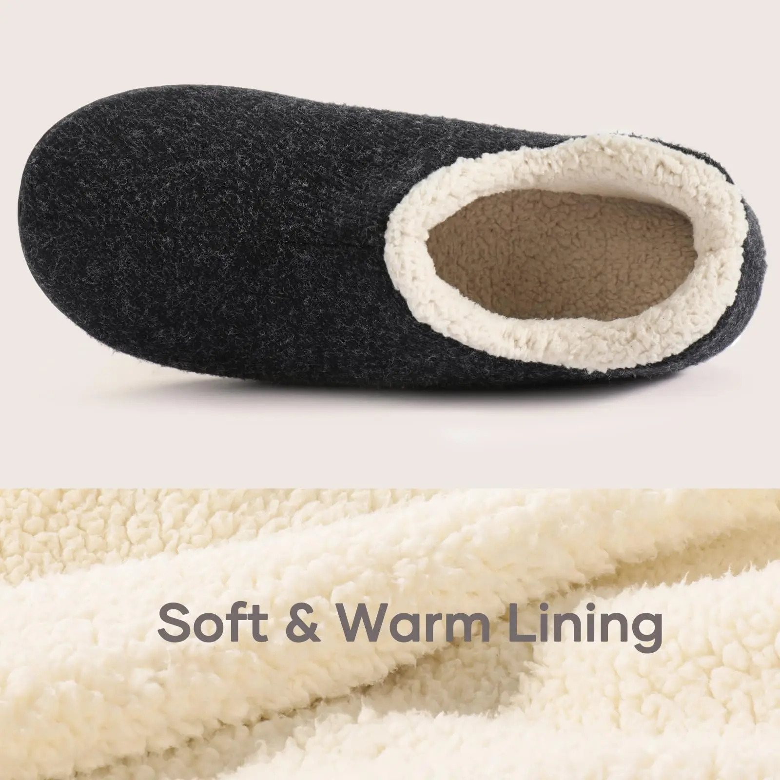 Bebealy Winter Slippers For Men Outdoor Nonslip Warm Indoor Memory Foam Sole House Fashion Casual Shoes 241214