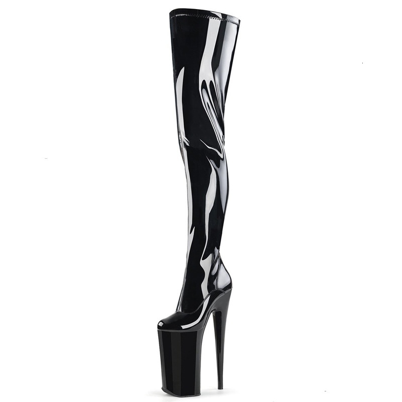 Gladiator 26 Cm Heels, Sexy Club Pole Dancing Boots, 10 Inches High, Zipper Open To The Thigh Boots