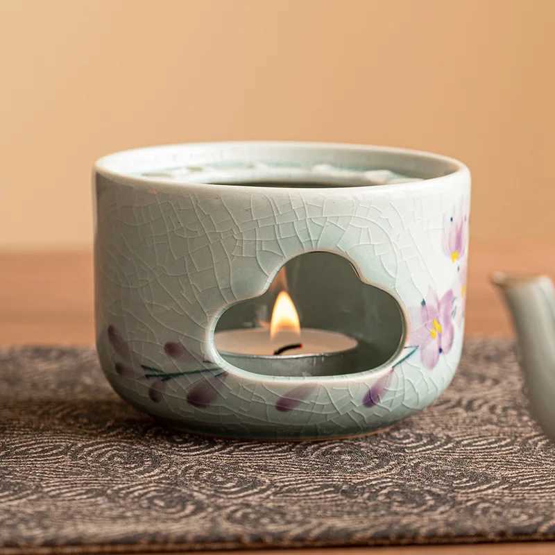 Magnolia Candle Heating Teapot Tea Accessories Ceramic Carrying Beam Brewing Teapot Open Flame Heating Cooking Teapot Y241214