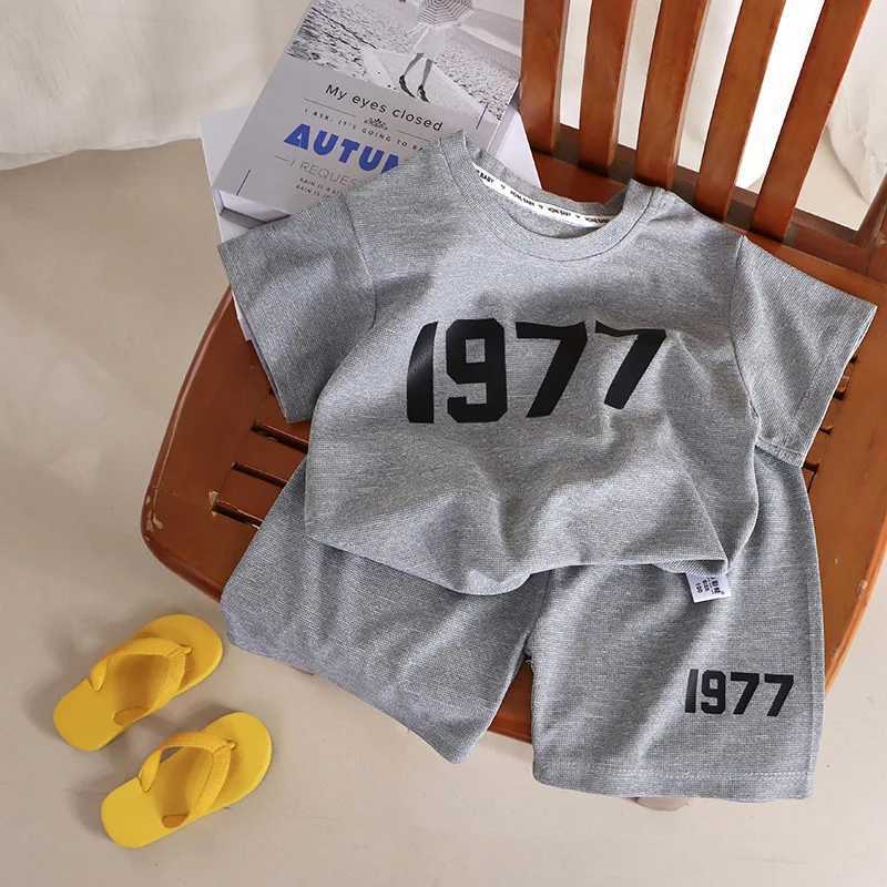 Clothing Sets Kids Short Sleeve Suits Summer Clothing Boys Trendy Sports Casual Round Neck Tops+Short 2 Piece/Set New Baby Tracksuits H241214