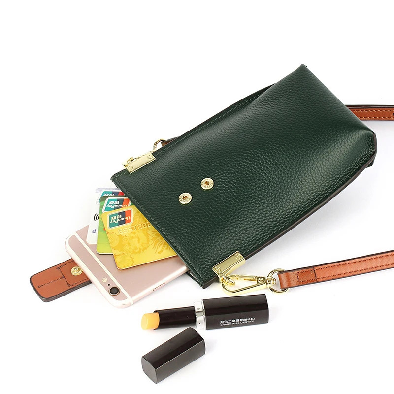 Fashion Mobile Phone Bag Woman Leather Handbag Small Shoulder Bag Ladies Genuine Leather Messenger Bags 241213