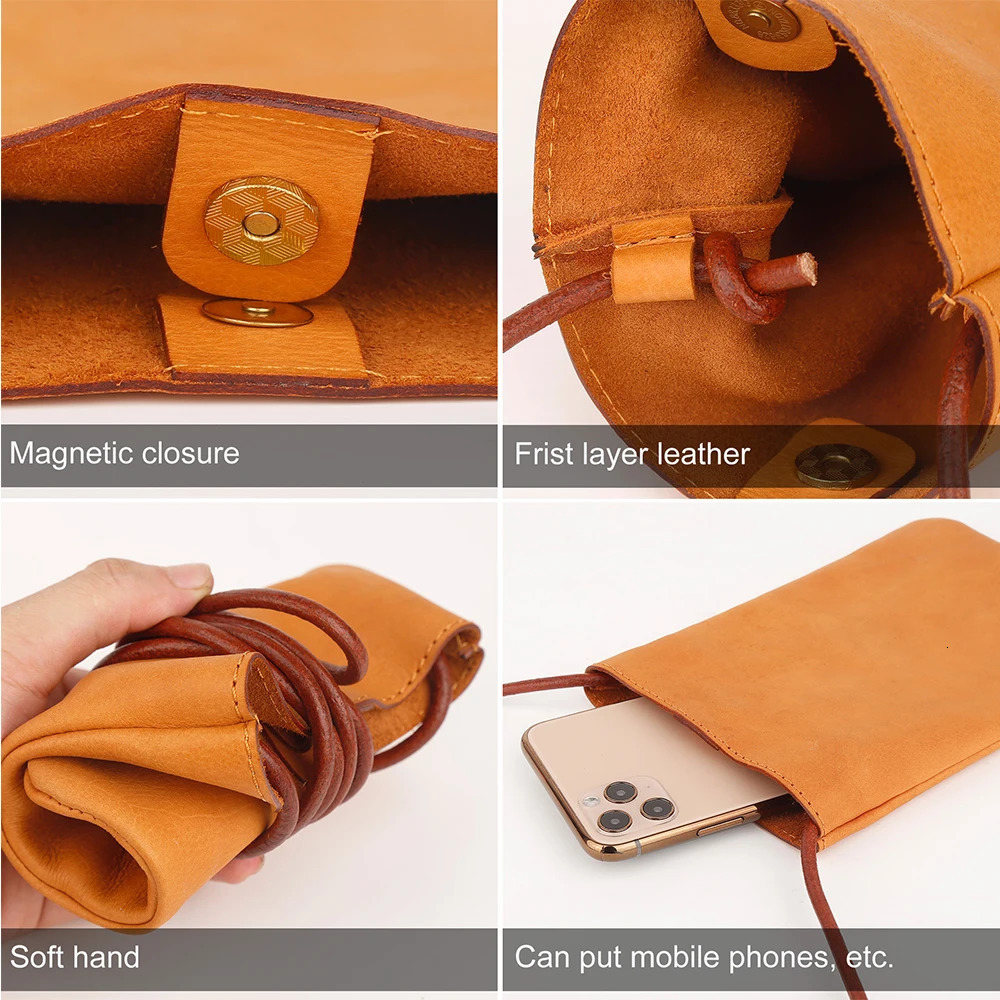 JOGUJOS Genuine Leather Women Shoulder Crossbody Bags Small Handbag Ladies CellPhone Bag Simple Style Messenger Bag Phone Pouch 241213