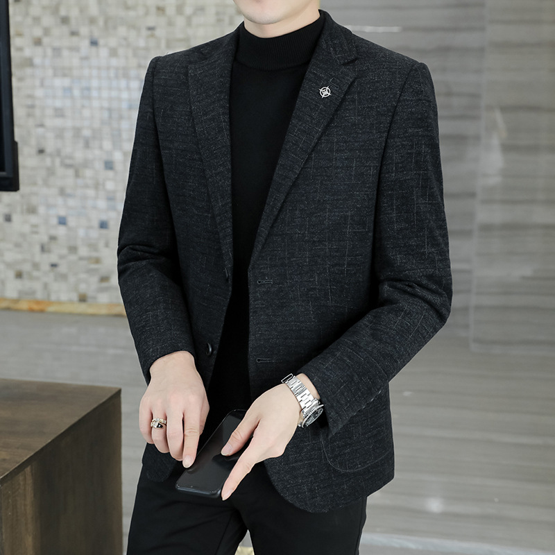 M1215Young men's business casual single suit jacket men's autumn and winter new small suit