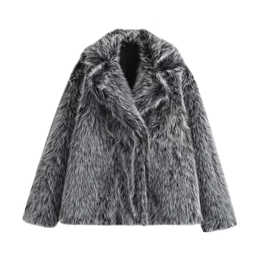 RARF Womens Versatile Warm Fury Coat with Collar Button Decoration AutumnWinter Clothing 241211