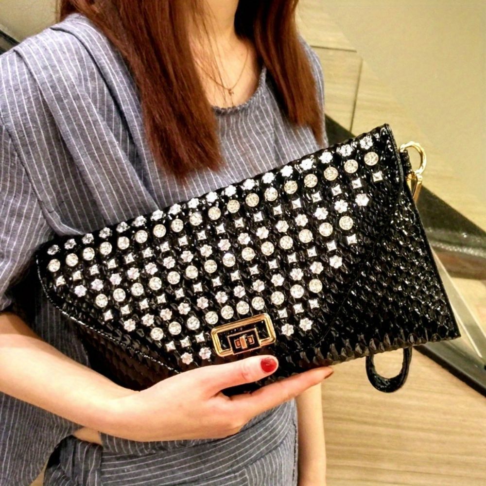 Hot Selling Women's Diamond Studded With Large Capacity Elegant Commuting Shoulder And Crossbody Handbag