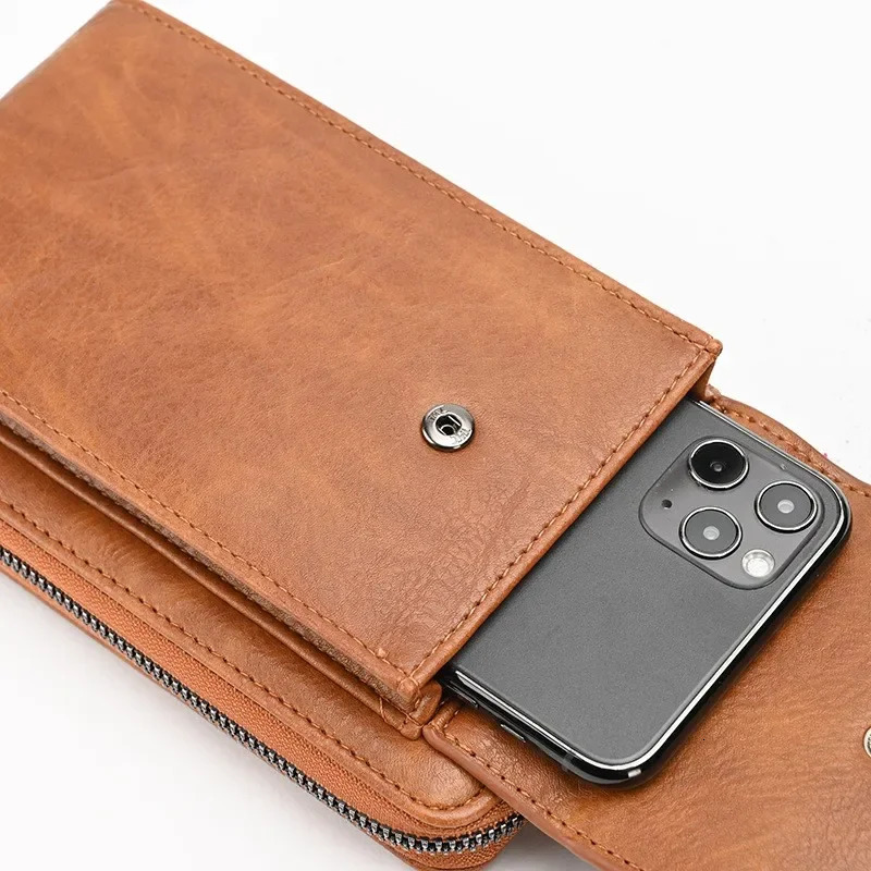 casual soft leather phone bag suitable for women with small and versatile pockets fashionable single shoulder cross body B 241213