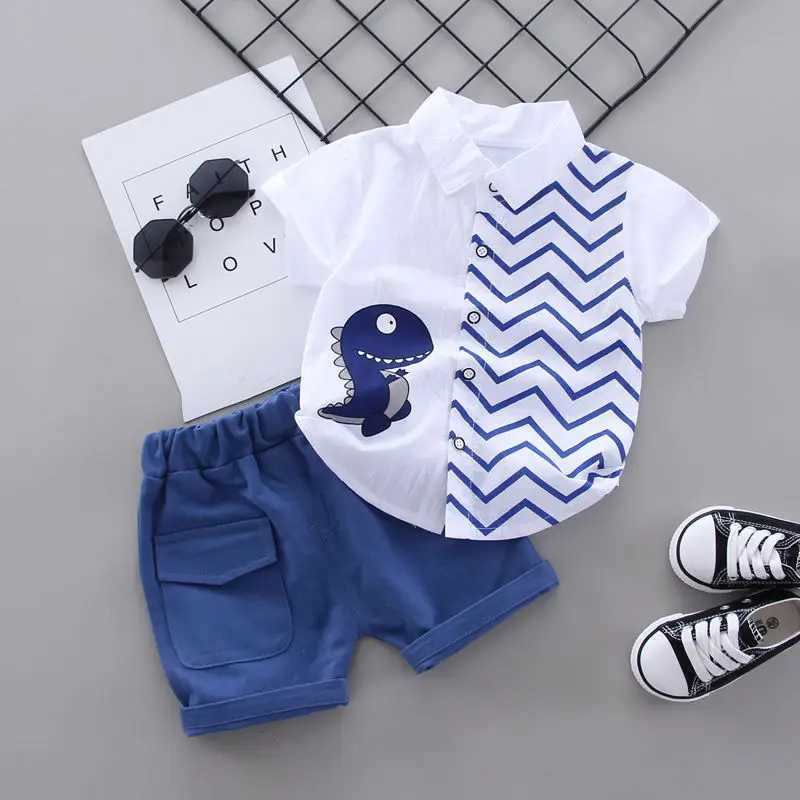 Clothing Sets Summer Casual Newborn Baby Boy Toddler Clothes Set animal Dinosaur Shirt Tops short Pants 2Pcs/sets Cotton Kids Outfits Clothing H241214
