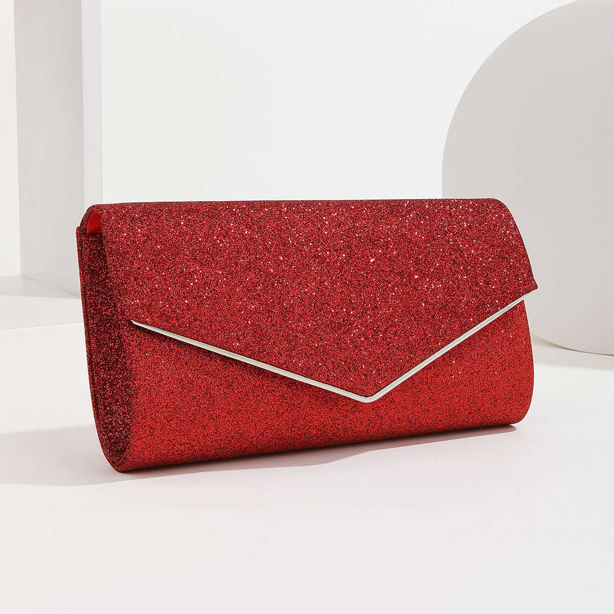 Clutch Bag New Fine Flash Dinner Bag Metal Three Fold Bag Holding One Shoulder Messenger Dress Evening Bag 240920