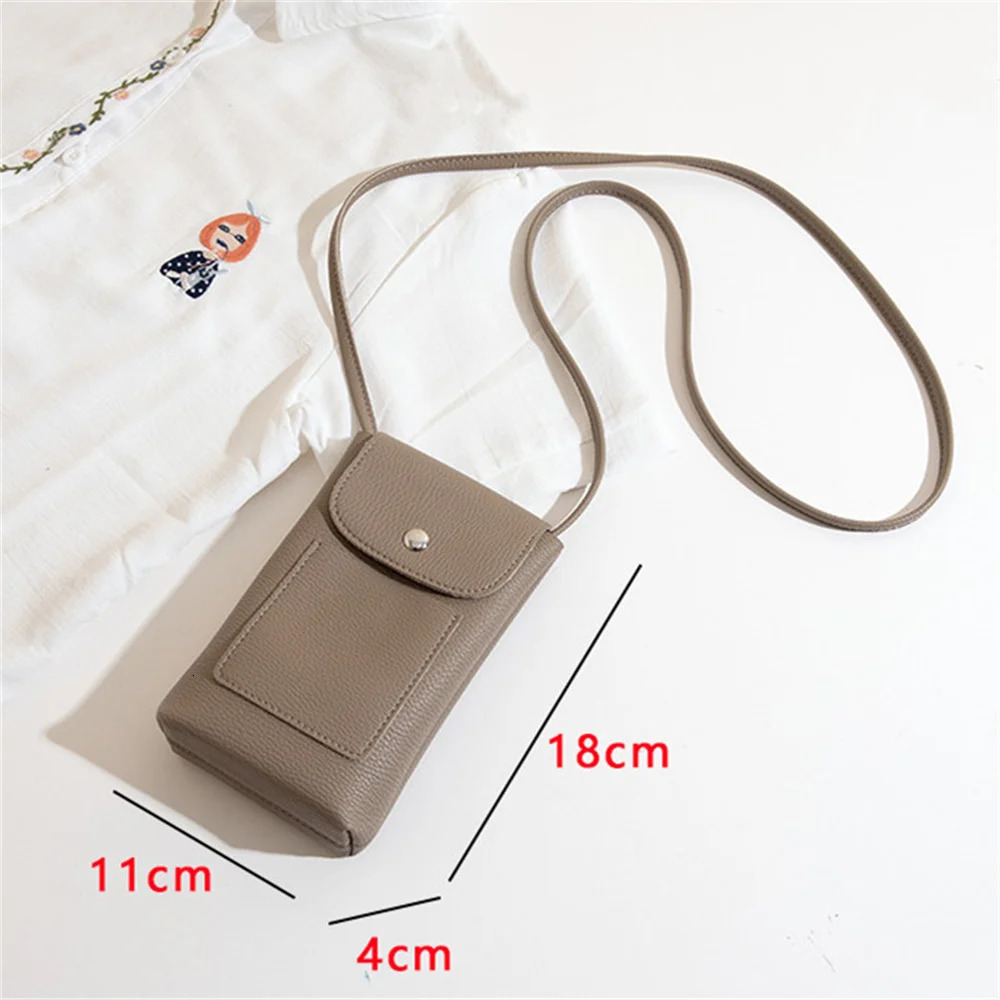 ISKYBOB Womens Wallet with Adjustable Belt Mini PU Leather Bag Mobile Phone Large Card Holder Handbag Money Bag Small Bag 241213