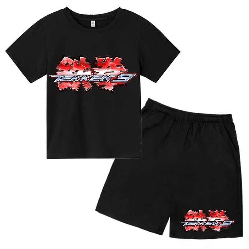 Clothing Sets TEKKEN Kids Summer Hot Game Print T-shirts+Pants 2pcs Sporty Suits 2-13 Years Boys Girls Casual Outfits Sets Children Clothes H241214