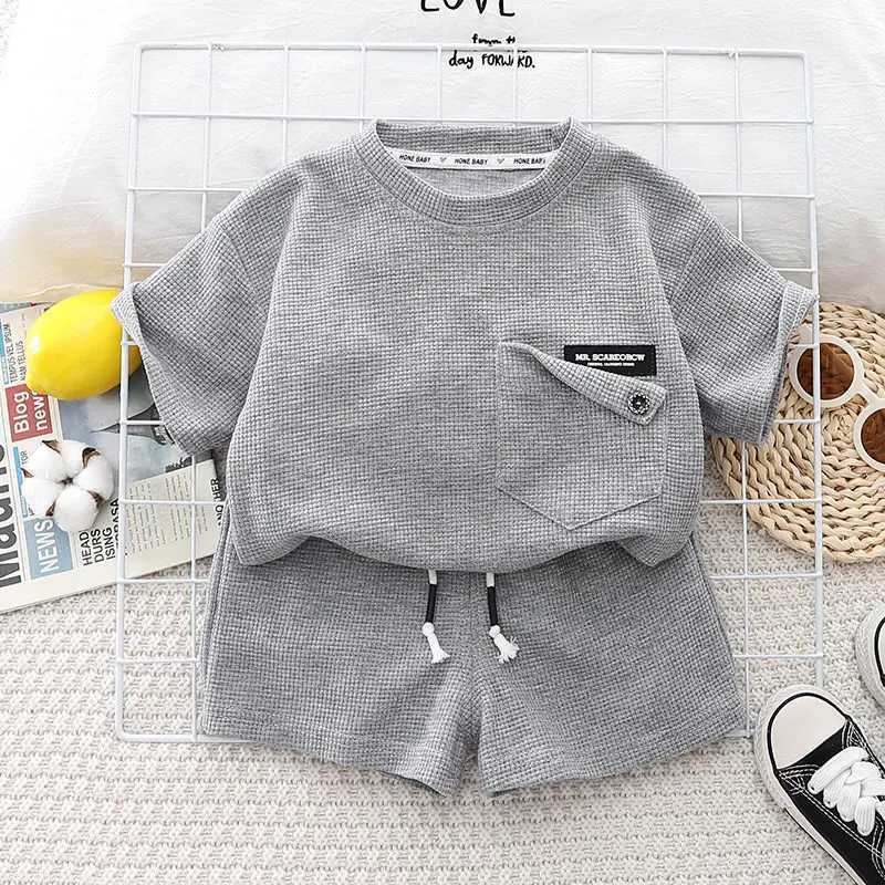 Clothing Sets Summer Baby Boy Kids Clothes Set Children Clothing Suit Tops Short-sleeve T-shirt Pants 2pcs/set Sport Infant Clothing H241214
