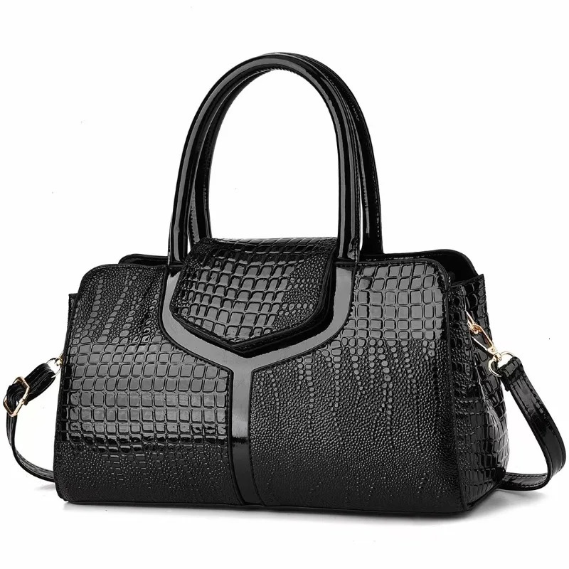 Large Capacity Boston Pillow Bag Leather Ladies Handbags Crossbody Bags for Women Tote Bag Bright Leather Women Shoulder Bag 241212