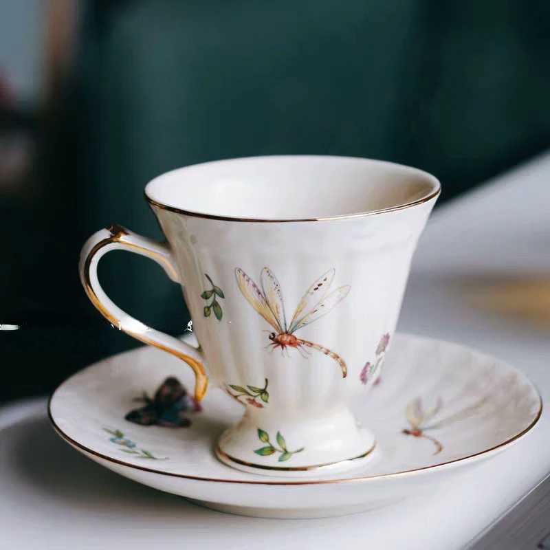 British European French ceramic coffee cup and cutlery set afternoon tea pot dessert tea pot coffee cup kitchen beverage Y241214